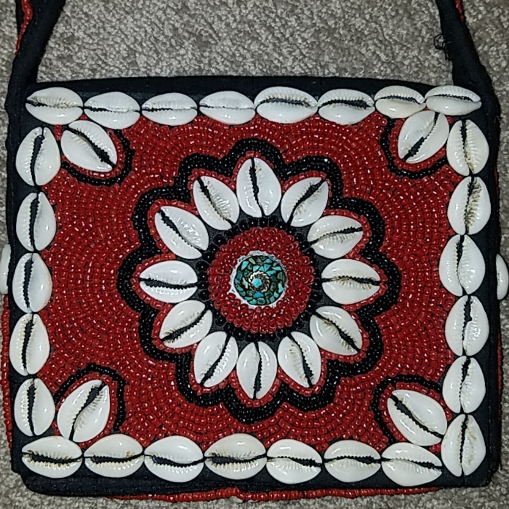 Hand beaded Crossbody Purse